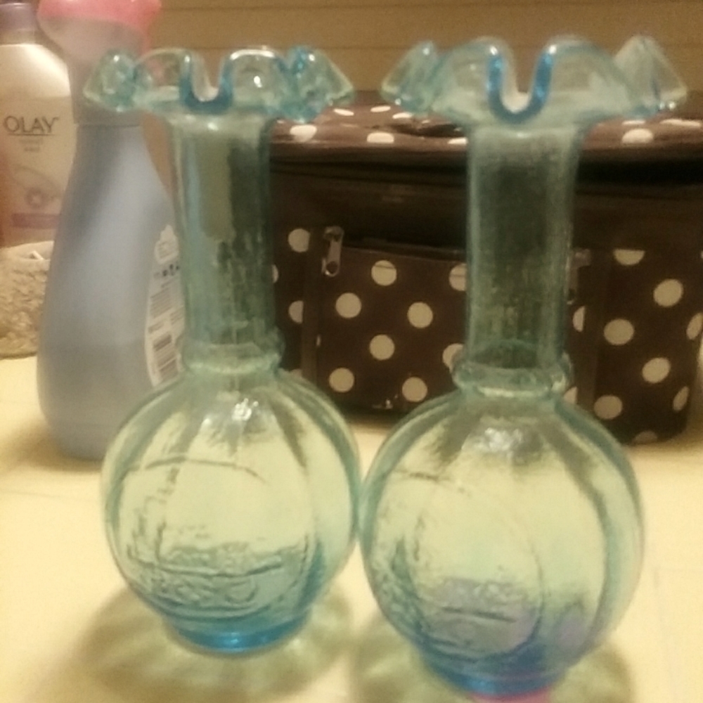 Blue glass vase